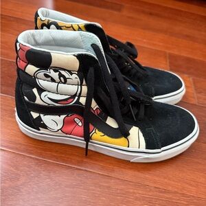 Vans “Disney’s Fab Five” Black and Cartoon High-Top Sneakers